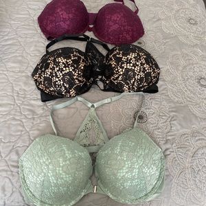 Bundle of 3 victoria secret slightly used braws